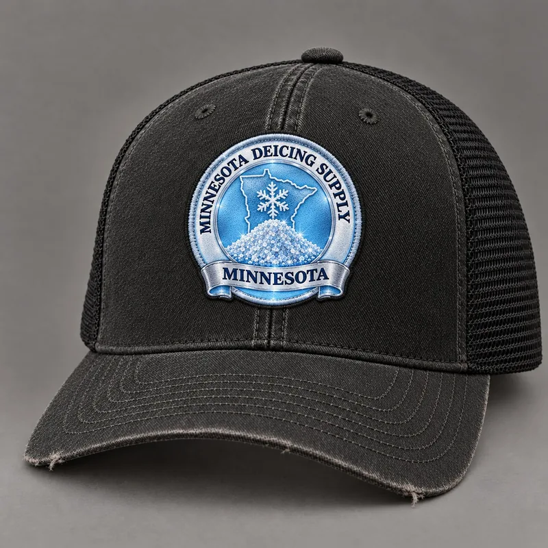 Minnesota Deicing Supply trucker hat with state badge
